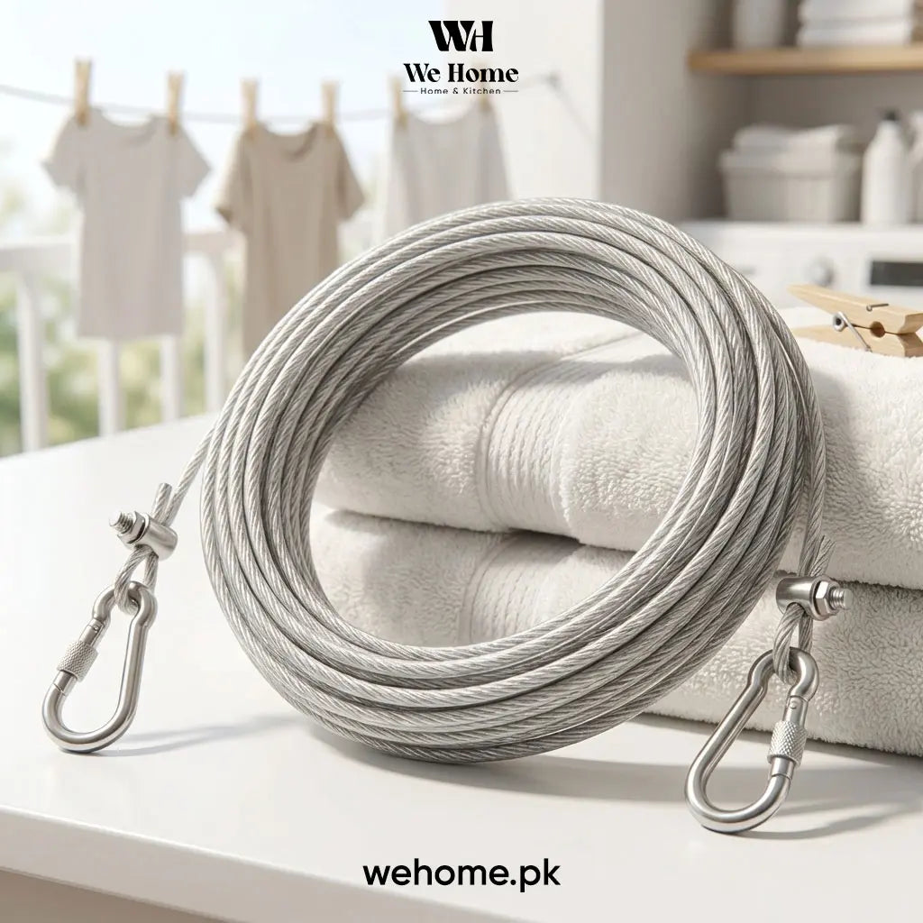 Premium Stainless Steel PVC Coated Clothesline – Heavy-Duty Rust-Resistant Drying Wire