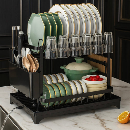 2-Tier Dish Drying Rack 6 in 1
