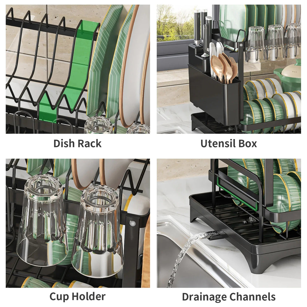 2-Tier Dish Drying Rack 6 in 1