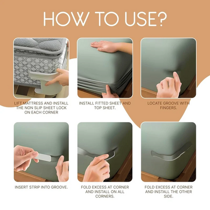 Bed Sheet Fixer Grip - Anti-Slip Lock Set
